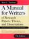 Cover of: A Manual for Writers of Research Papers, Theses, and Dissertations, Seventh Edition