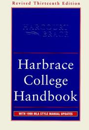 Cover of: Harbrace College Handbook : With 1998 MLA Style Manual Updates, 13th Revised Edition (Hodges Harbrace Handbook)