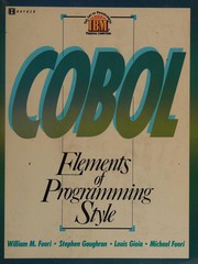 Cover of: COBOL: Elements of Programming Style (Art of Programming IBM Personal Computers)