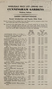 Cover of: Wholesale price list, spring 1944