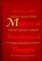 Masters of sociological thought by Lewis A. Coser