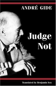 Cover of: Judge Not by André Gide