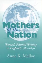 Cover of: Mothers of the nation: women's political writing in England, 1780-1830