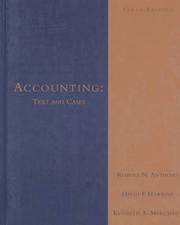Cover of: Accounting:Text and Cases by Robert N Anthony, David Hawkins, Kenneth Merchant