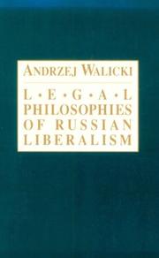 Cover of: Legal philosophies of Russian liberalism