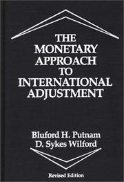 The Monetary approach to international adjustment