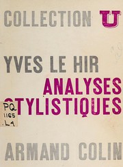 Cover of: Analyses stylistiques