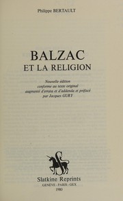 Cover of: Balzac et la religion