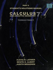 Cover of: Solutions Manual to Calculus and Analytic Geometry