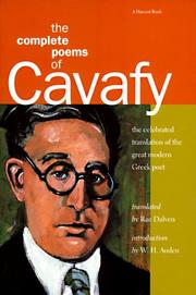 Cover of: The complete poems of Cavafy