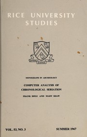 Cover of: Computer analysis of chronological seriation