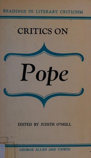 Cover of: Critics on Pope by edited by Judith O'Neill.