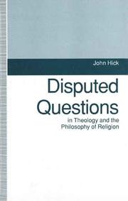 Cover of: Disputed questions in theology and the philosophy of religion