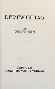 Cover of: Der ewige Tag