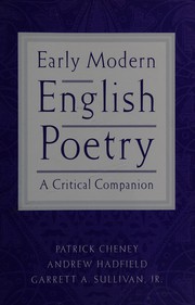 Cover of: Early modern English poetry: a critical companion