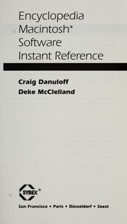 Encyclopedia Macintosh software instant reference by Craig Danuloff