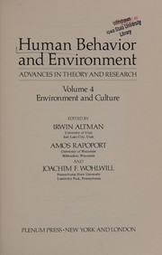 Cover of: Environment and culture by edited by Irwin Altman, Amos Rapoport and Joachim F. Wohlwill.