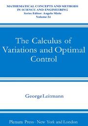 Cover of: The calculus of variations and optimal control: an introduction