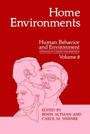 Cover of: Home environments by edited by Irwin Altman and Carol M. Werner.