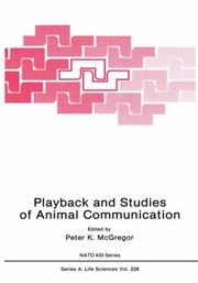 Playback and studies of animal communication