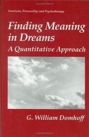 Cover of: Finding meaning in dreams: a quantitative approach