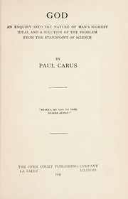 Cover of: God by Paul Carus