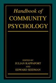 Handbook of community psychology