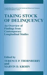 Taking stock of delinquency : an overview of findings from contemporary longitudinal studies