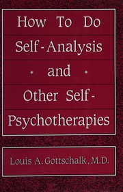 Cover of: How to do self-analysis and other self-psychotherapies