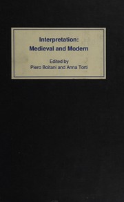 Cover of: Interpretation, medieval and modern