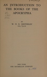Cover of: An introduction to the books of the Apocrypha