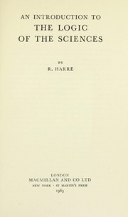 Cover of: An introduction to the logic of the sciences