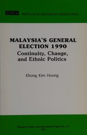 Malaysia's general election 1990 by Khong, Kim Hoong.