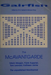 Cover of: The McAvantgarde: Edwin Morgan, Frank Kuppner, Tom Leonard, Kathleen Jamie : the unpublished MacDiarmid.