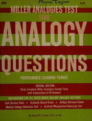 Cover of: Miller analogies test: 1400 analogy questions