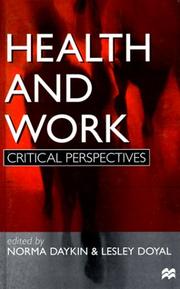 Health and work : critical perspectives