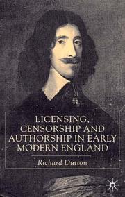 Cover of: Licensing, Censorship and Authorship in Early Modern England: Buggeswords