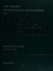 Encyclopedia of Legal History by Stanley N. Katz
