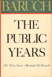 Cover of: Baruch, the public years