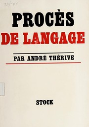 Cover of: Procěs de langage