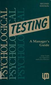 Cover of: Psychological Testing: A Manager's Guide