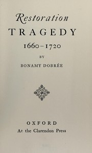 Cover of: Restoration tragedy, 1660-1720