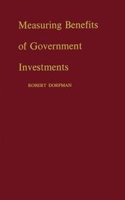 Cover of: Measuring benefits of government investments