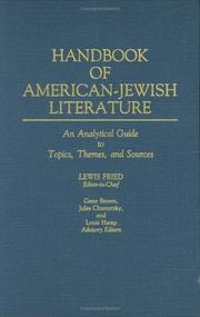 Cover of: Handbook of American-Jewish literature: an analytical guide to topics, themes, and sources