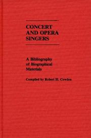 Concert and opera singers by Robert H. Cowden