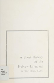 Cover of: A short history of the Hebrew language