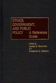 Ethics, government, and public policy : a reference guide