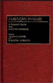 American families : a research guide and historical handbook