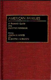 Cover of: American families: a research guide and historical handbook