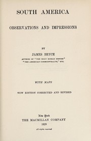 Cover of: South America: observations and impressions